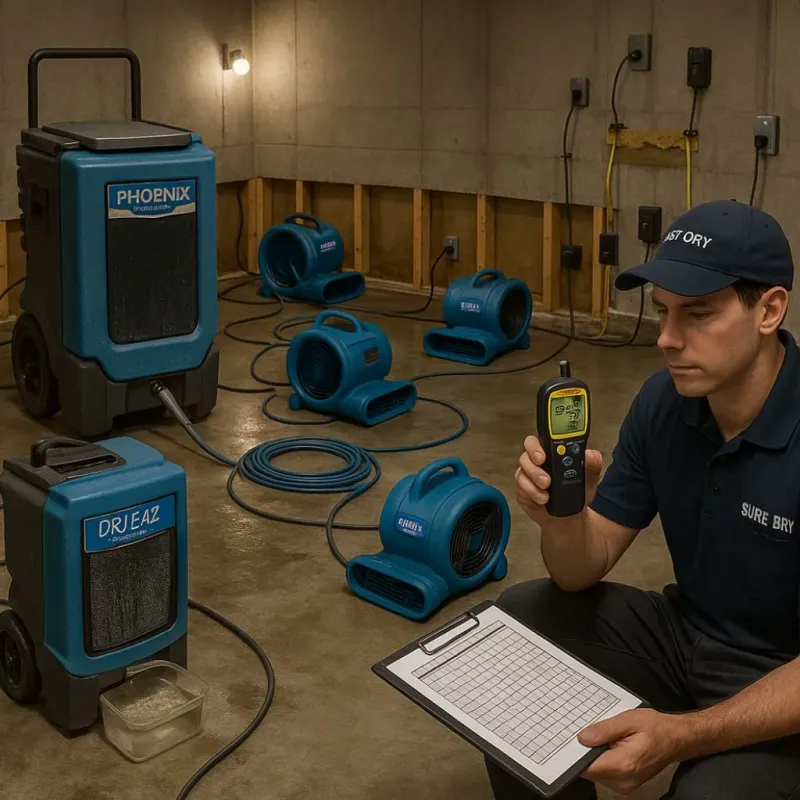 Structural Drying and Dehumidification process in Coto Laurel, PR